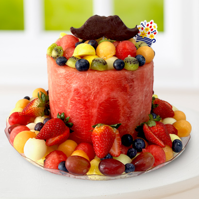 Dipped Moustache Watermelon Cake